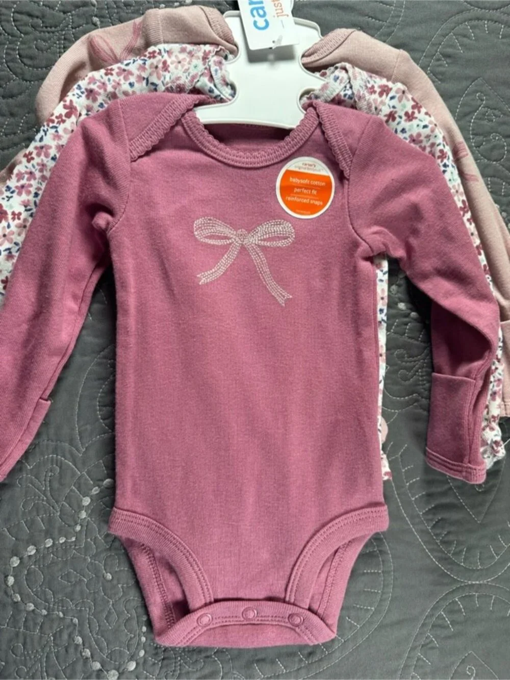 Carters Pink Newborn 3 Pack Onesies and 2 Pack Pants Lot NWT Size Newborn